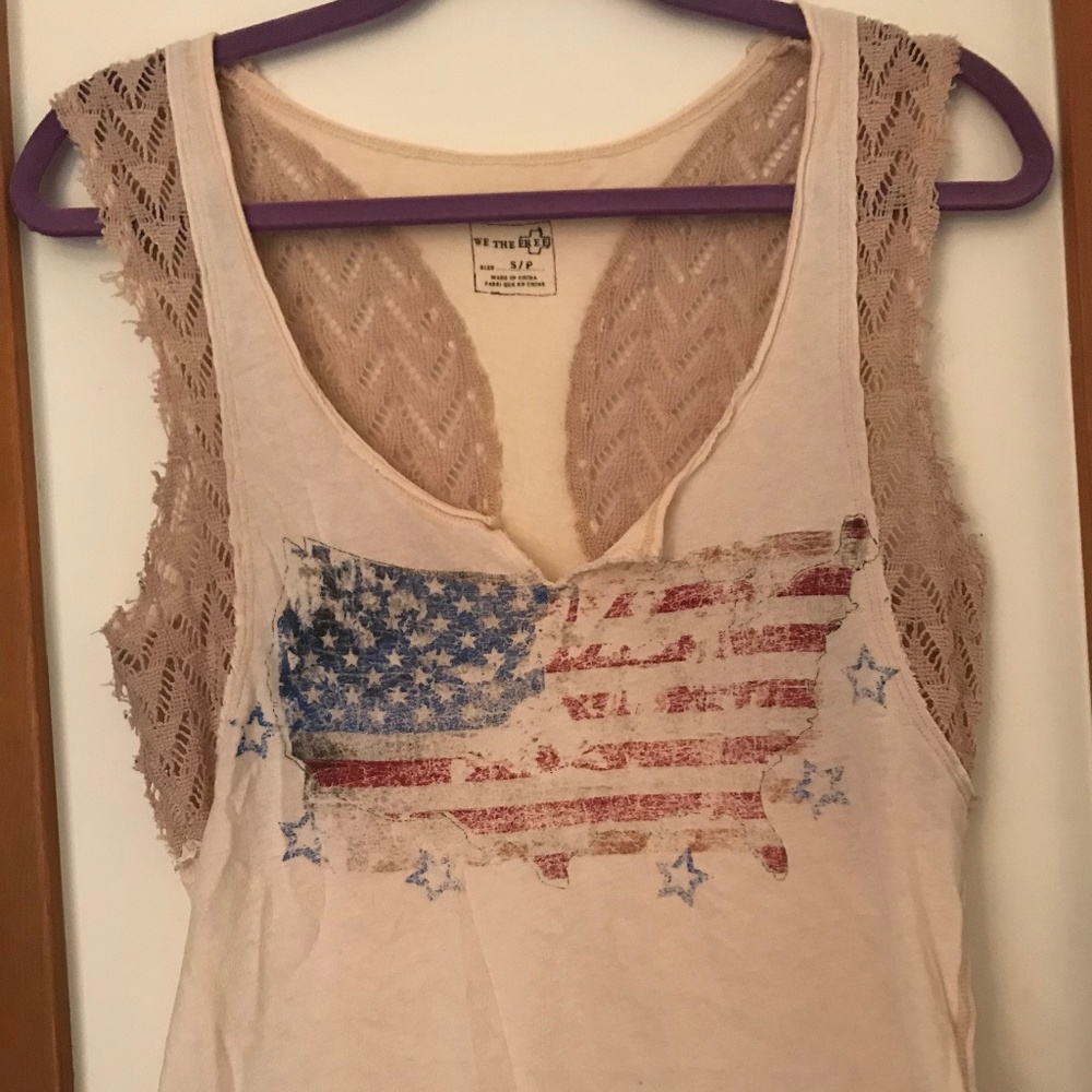 Free People Fourth of July American Flag Tank